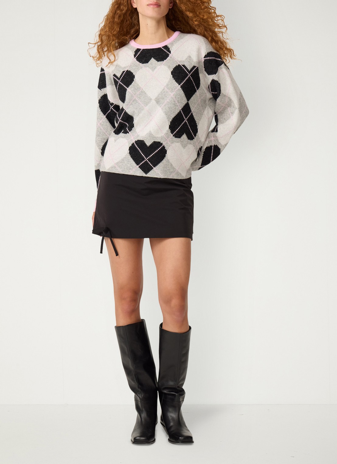Fabienne Chapot Manou mini rok met strikdetail - voorkant 3 zwart
