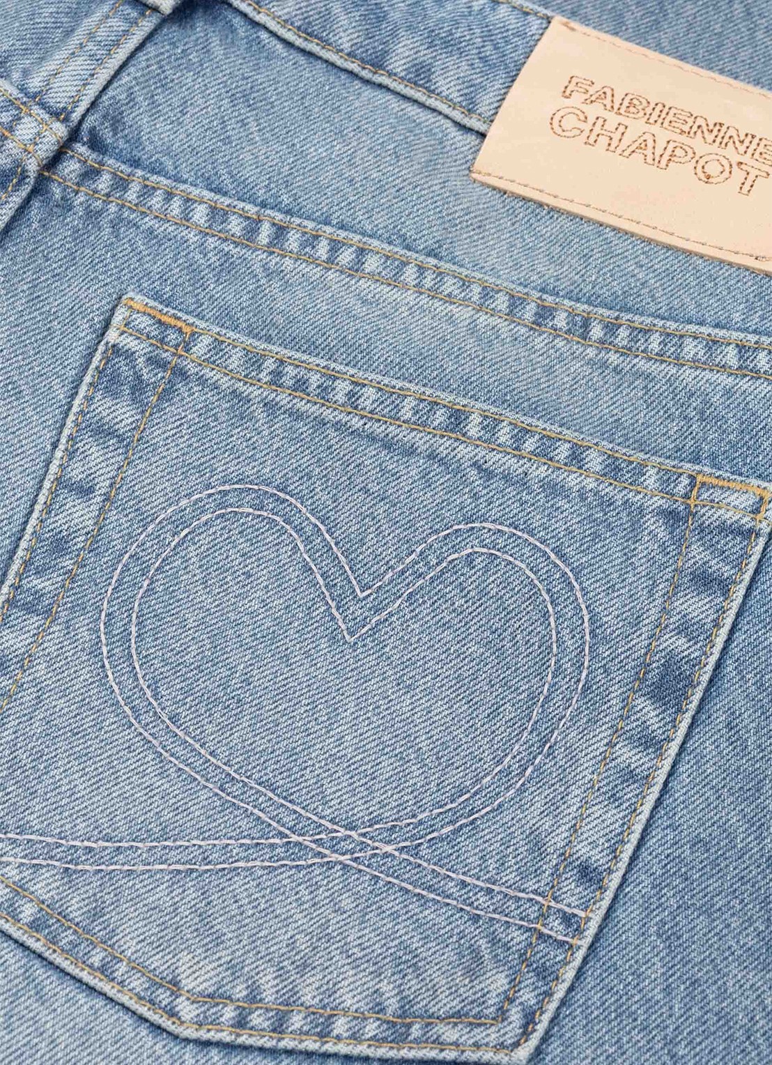 Fabienne Chapot Mariah mid waist straight leg jeans - detail 5 lichtblauw