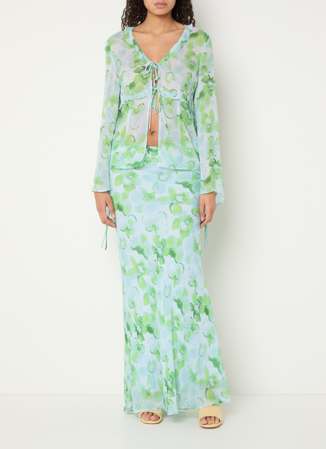 Fabienne Chapot Meia maxi rok met print - voorkant 2 groen