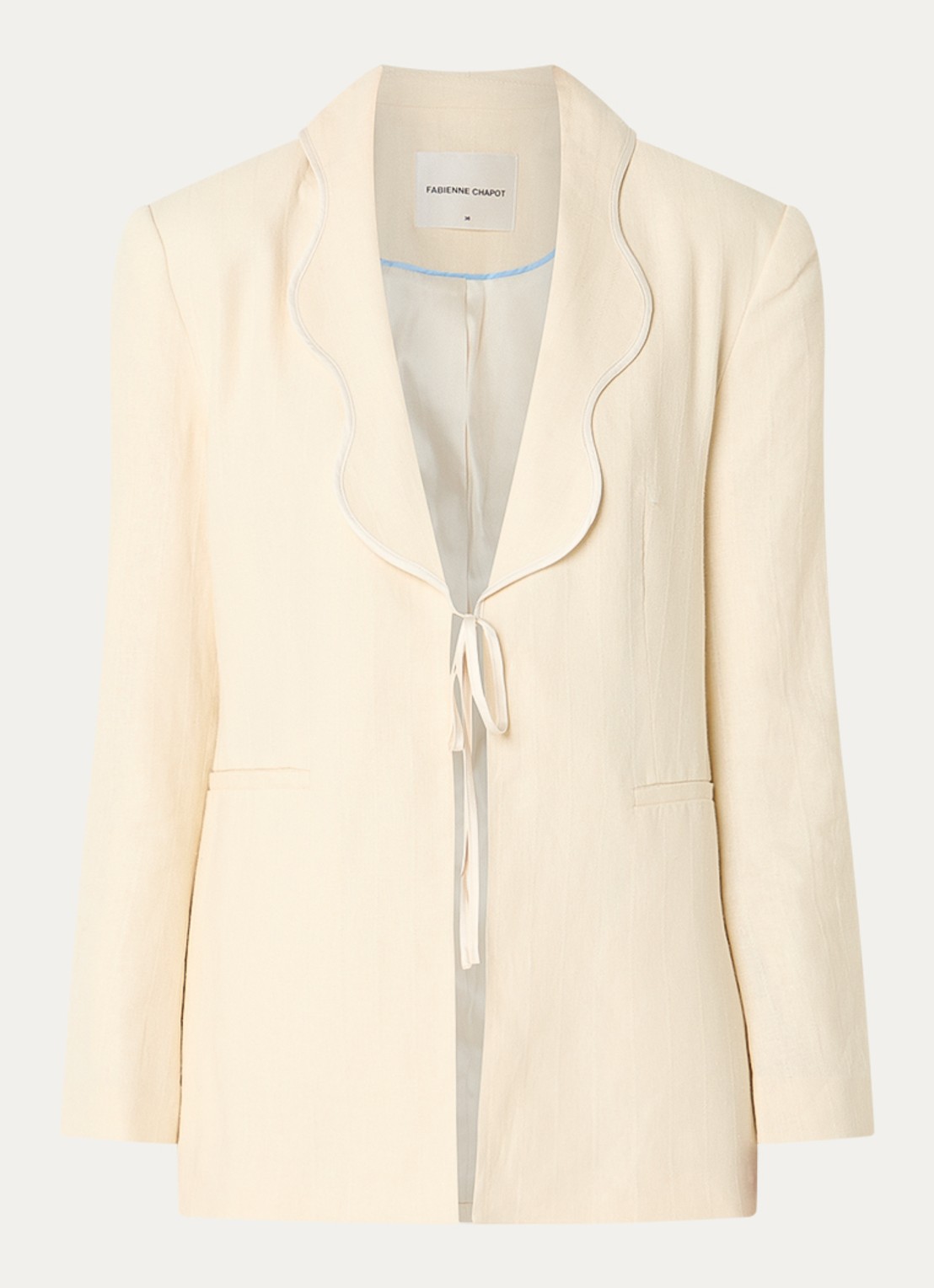Fabienne Chapot Millor blazer in linnenblend - voorkant creme