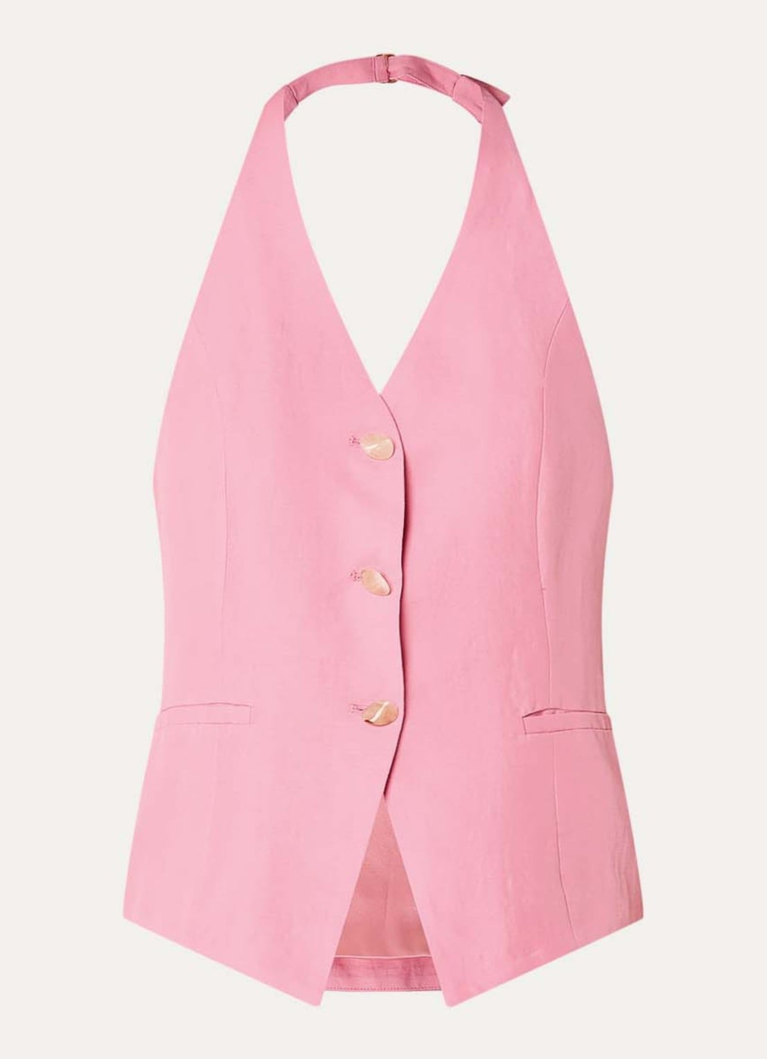 Fabienne Chapot Muro gilet in linnenblend - voorkant roze