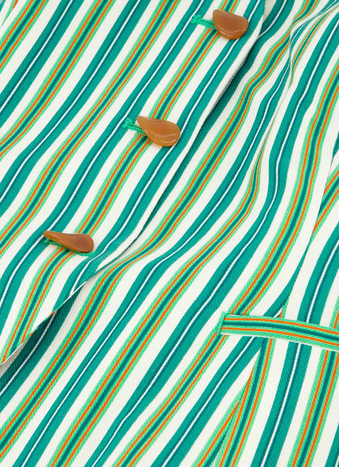 Fabienne Chapot Nazare gilet met streepprint en rugdecolleté - detail 4 groen