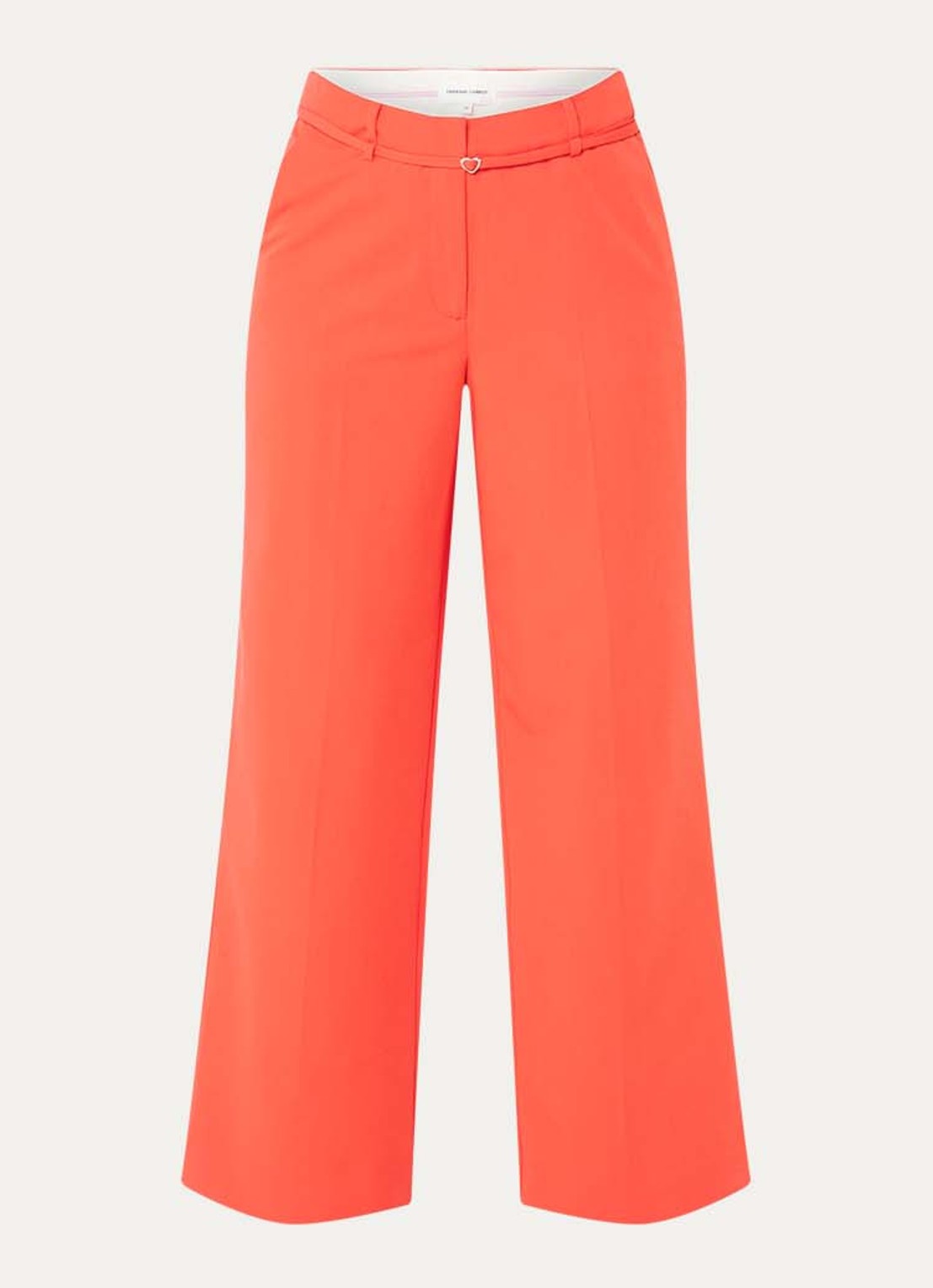 Fabienne Chapot Nelsan high waist wide fit pantalon met ceintuur - voorkant rood