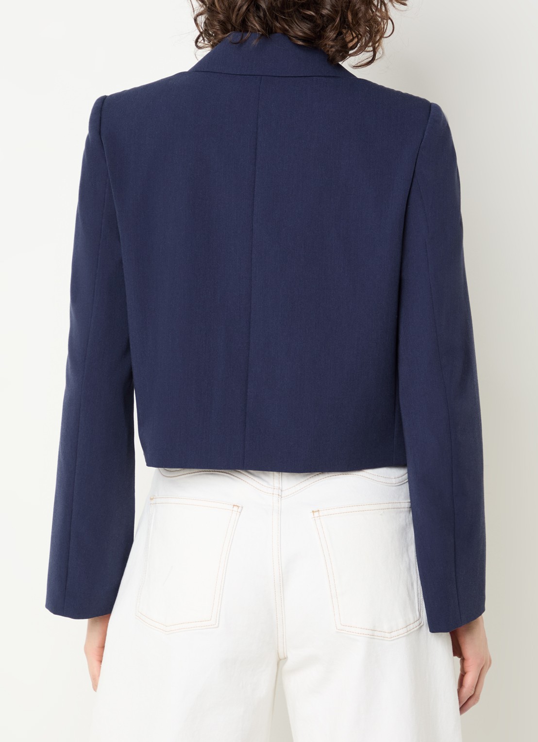 Fabienne Chapot Nena cropped blazer - achterkant 3 donkerblauw