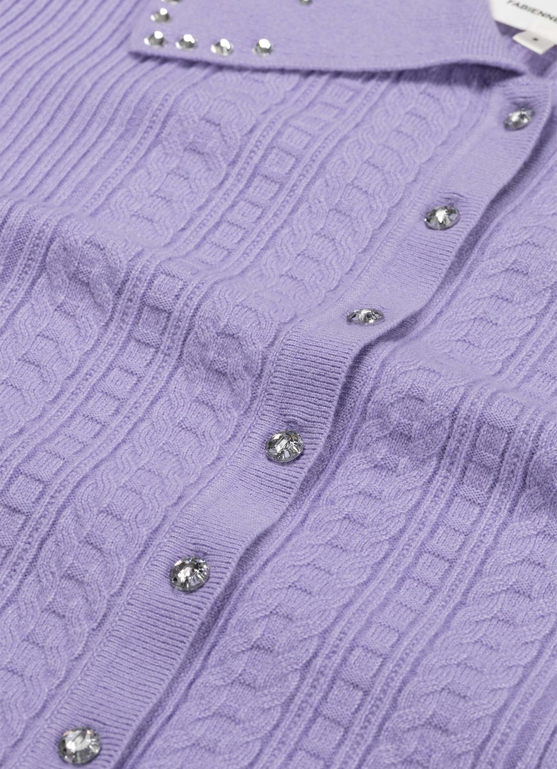 Fabienne Chapot Nova kabelgebreid vest  - detail 2 violet