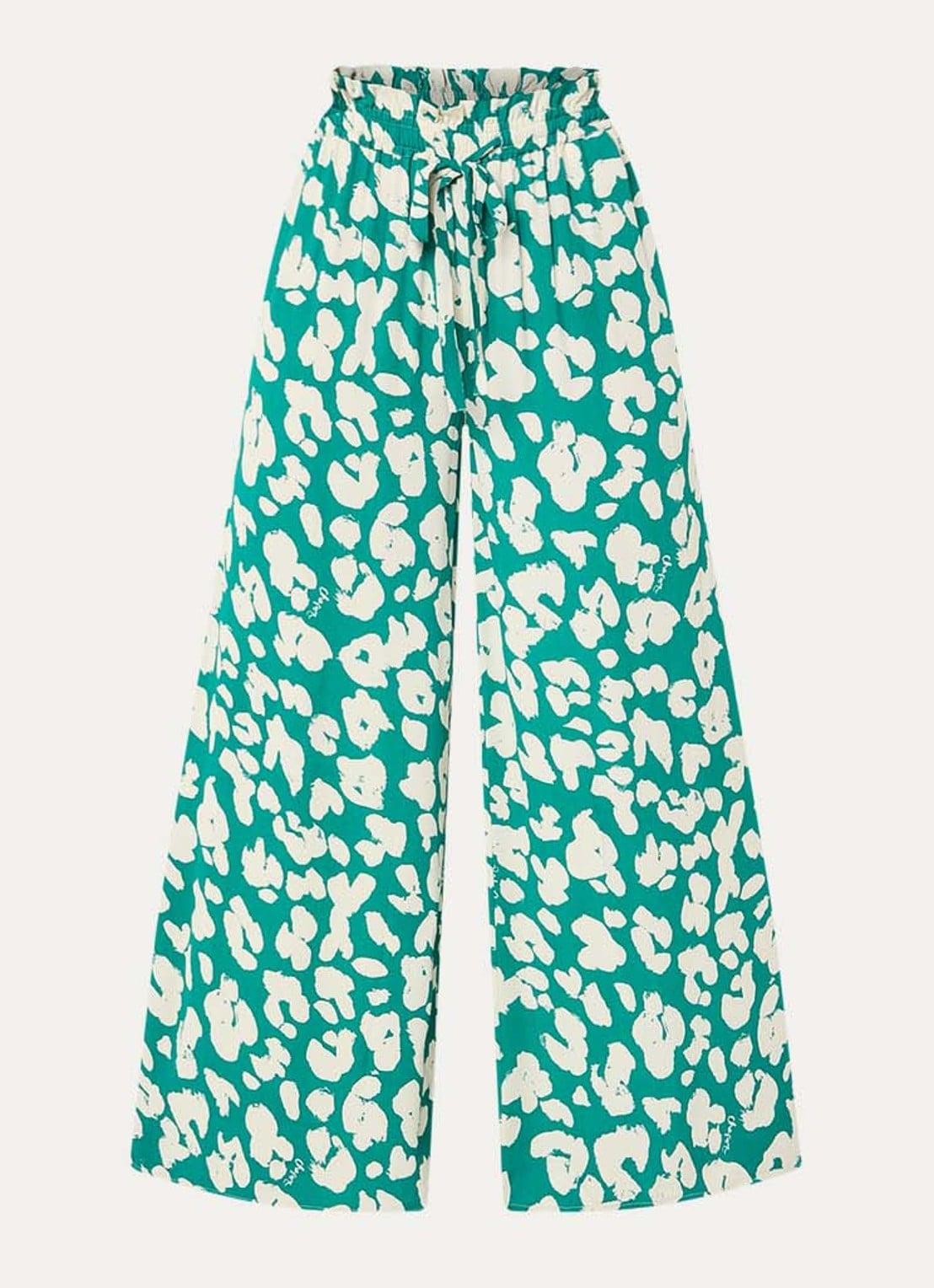 Fabienne Chapot Palapa high waist wide fit palazzo broek met print - voorkant 2 groen