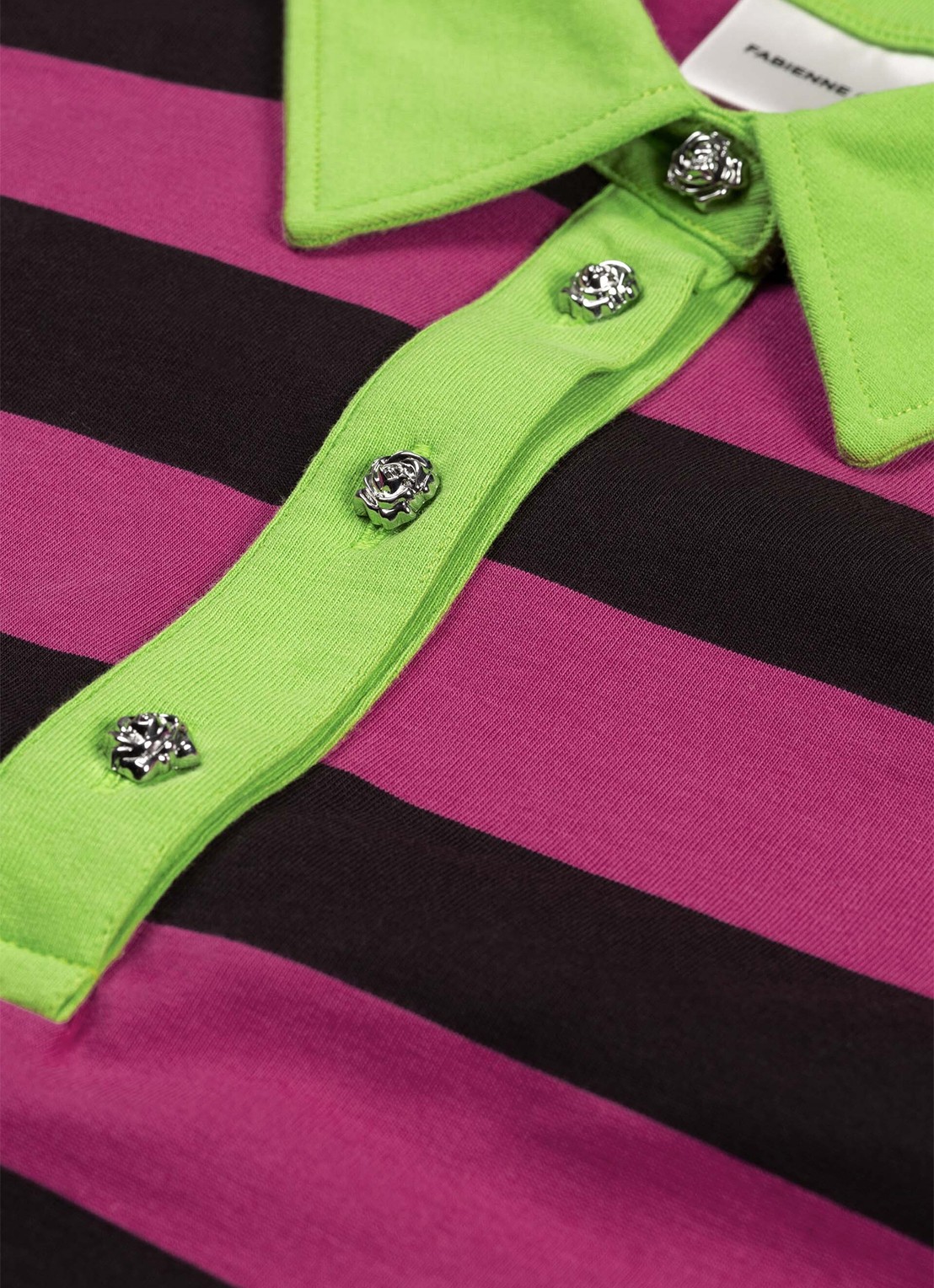 Fabienne Chapot Paula long sleeve met streepprint - detail 5 fuchsia
