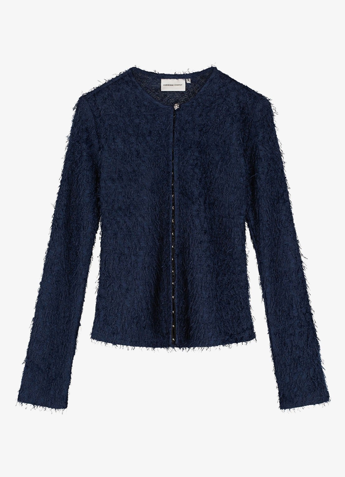 Fabienne Chapot Penny top met structuur - voorkant 3 donkerblauw
