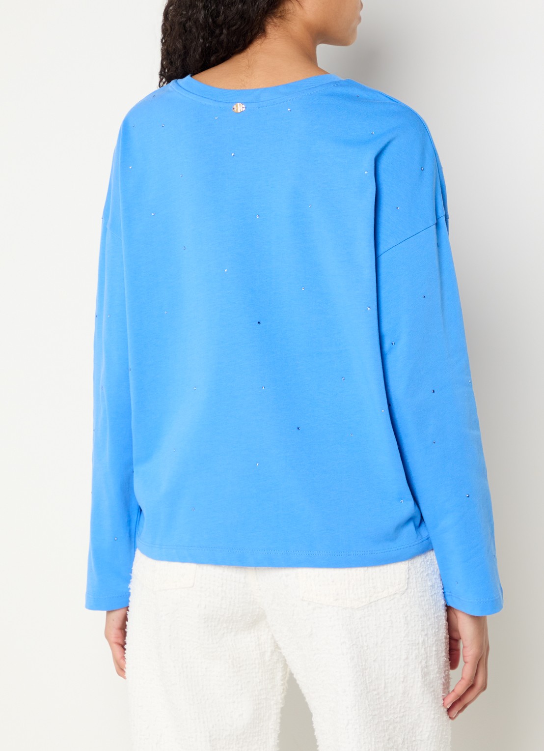 Fabienne Chapot Phileine longsleeve met strass - achterkant blauw