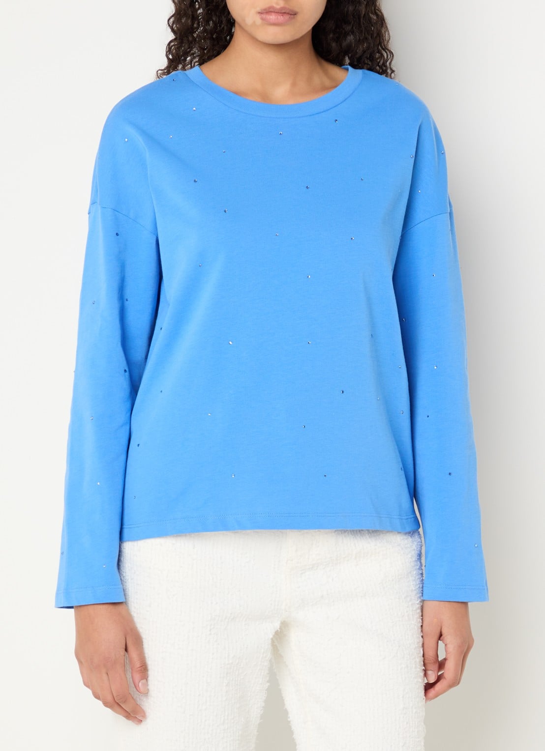 Fabienne Chapot Phileine longsleeve met strass - detail 4 blauw