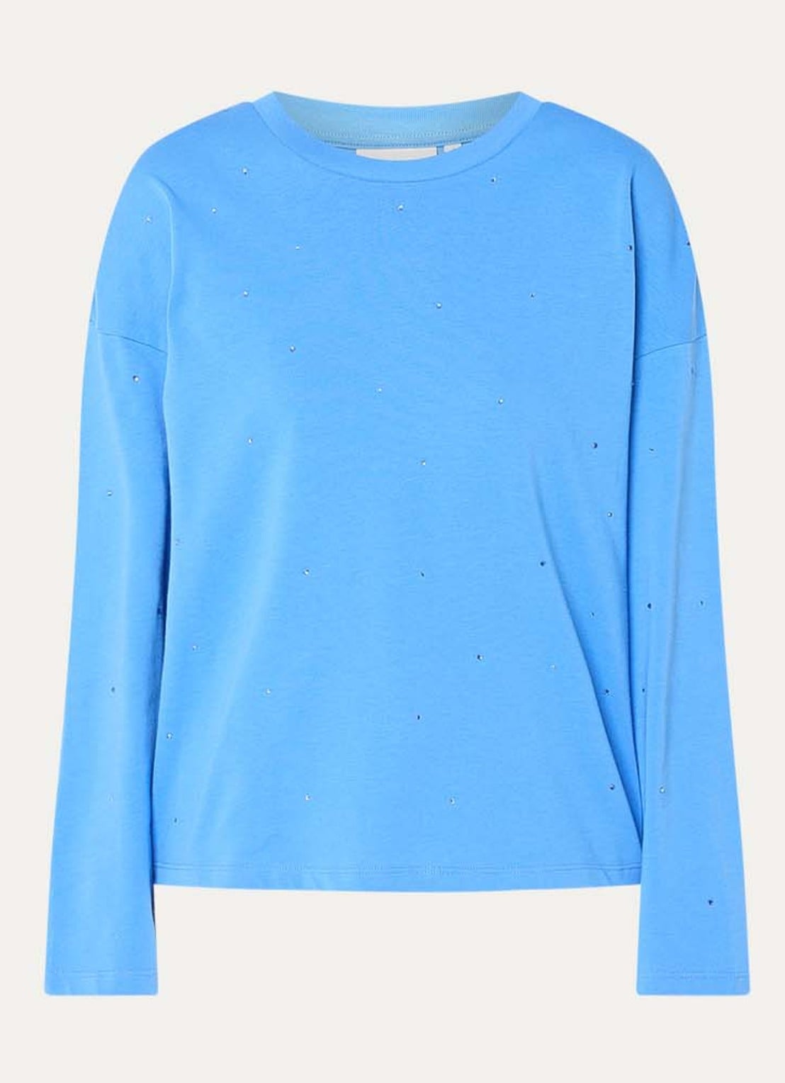 Fabienne Chapot Phileine longsleeve met strass - voorkant 2 blauw