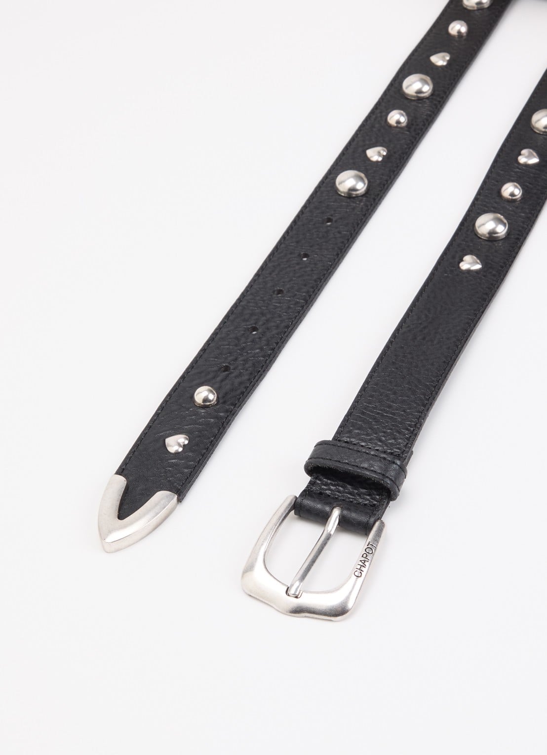 Fabienne Chapot Play Of Studs riem van leer met studs - detail 2 zwart