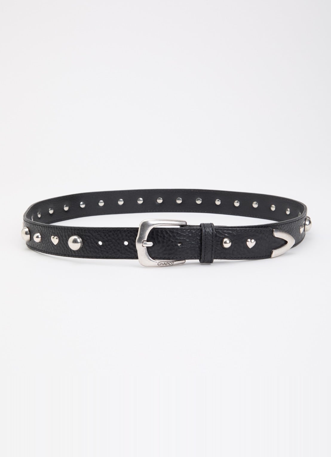 Fabienne Chapot Play Of Studs riem van leer met studs - voorkant zwart