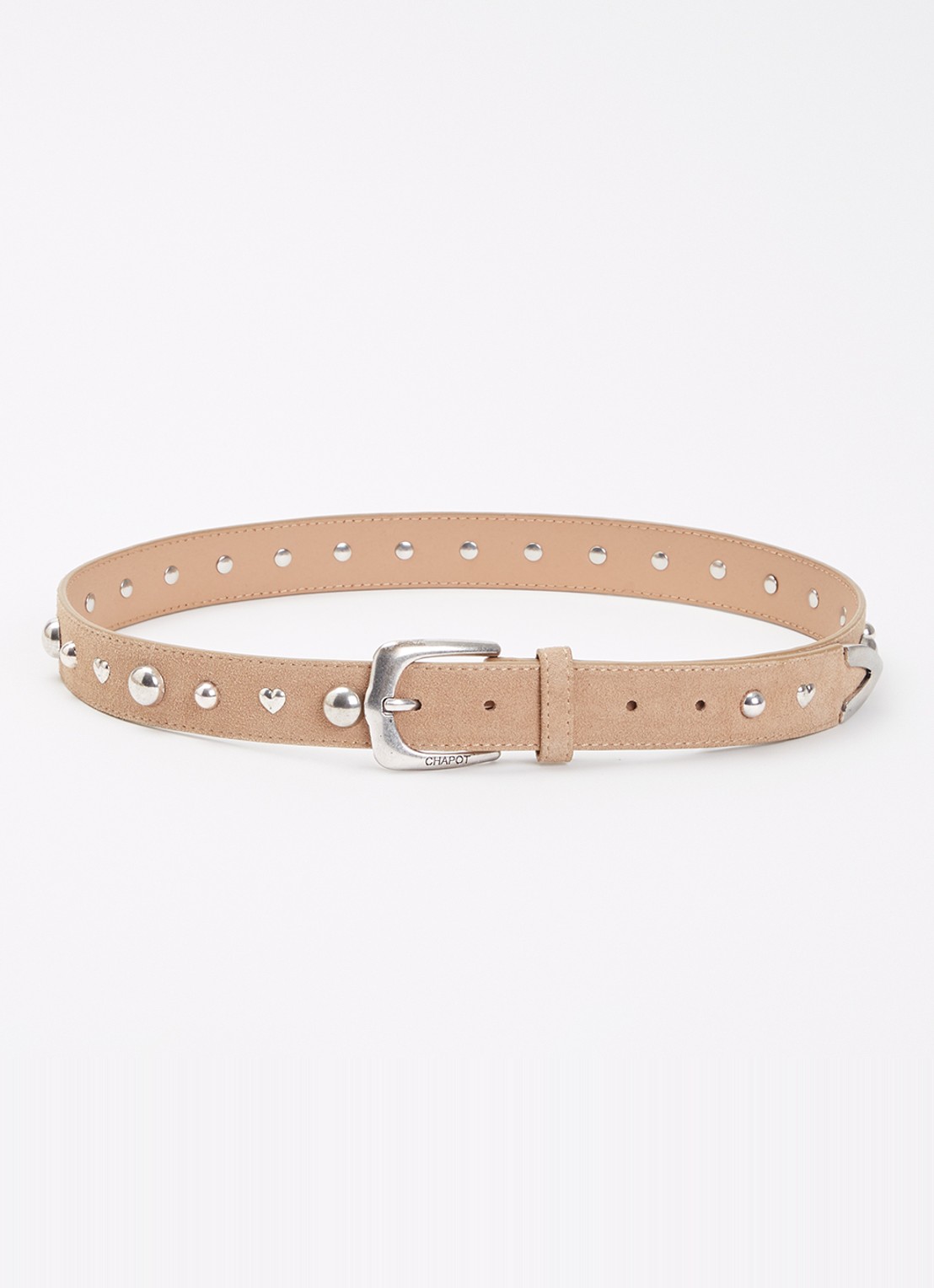 Fabienne Chapot Play Of Studs riem van suède met studs - voorkant lichtbruin