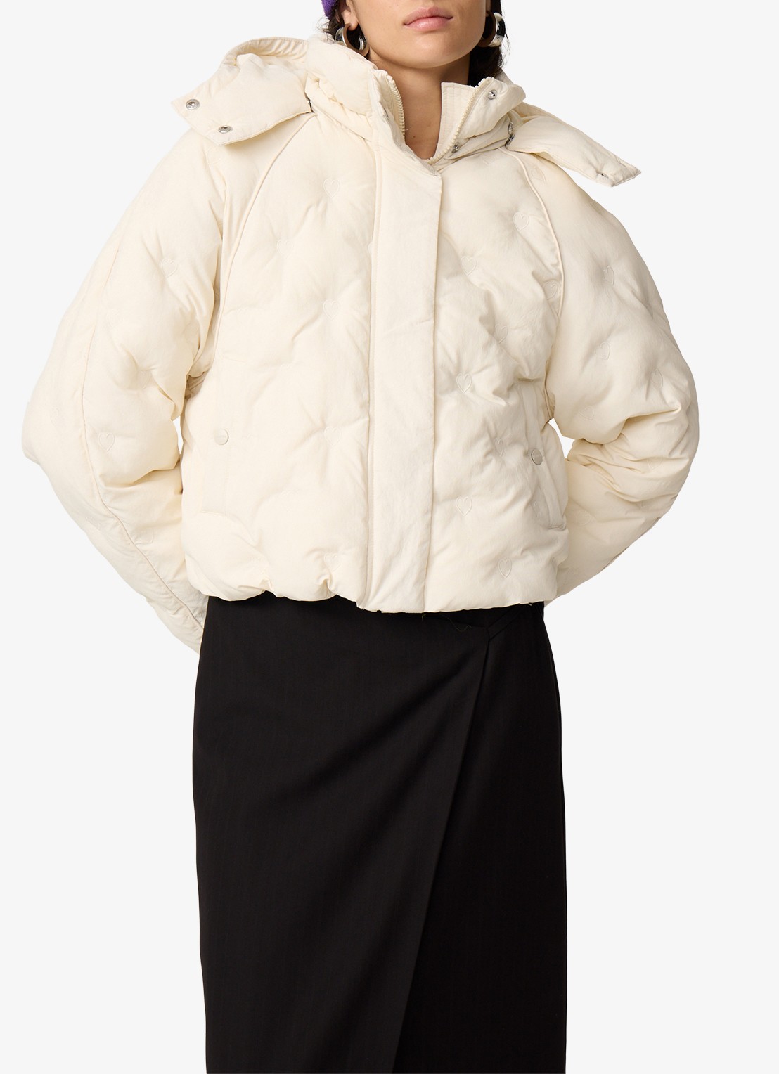 Fabienne Chapot Pomme puffer jack met steekzakken  - detail gebroken wit