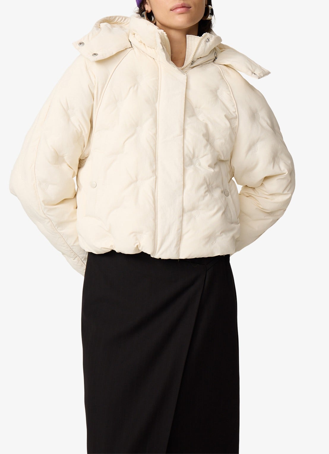 Fabienne Chapot Pomme puffer jack met steekzakken  - detail 4 gebroken wit