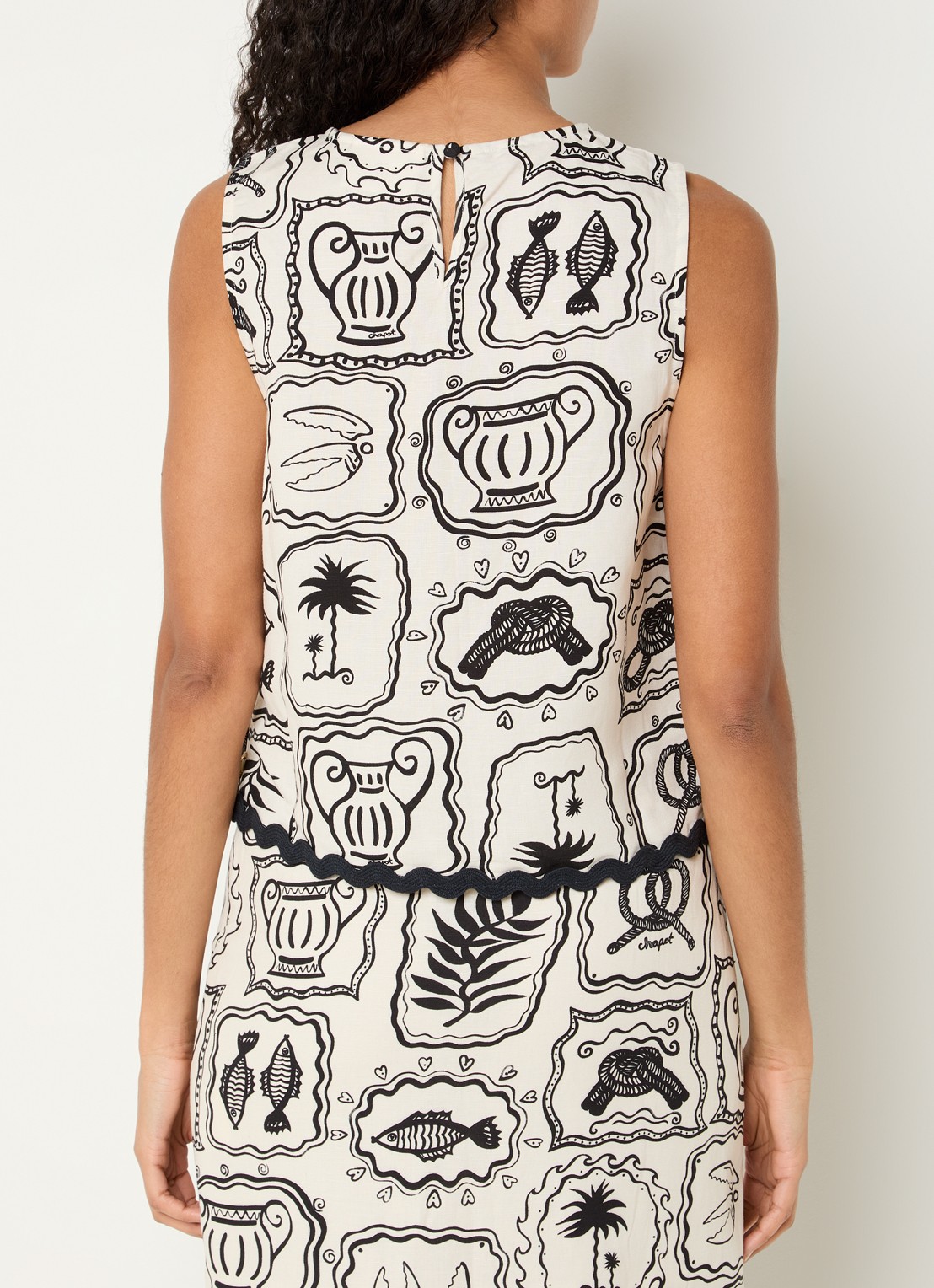 Fabienne Chapot Porto top met print - achterkant 4 zwart