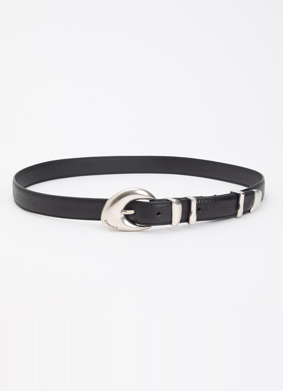 Fabienne Chapot Precious Pebble riem van leer  - voorkant zwart