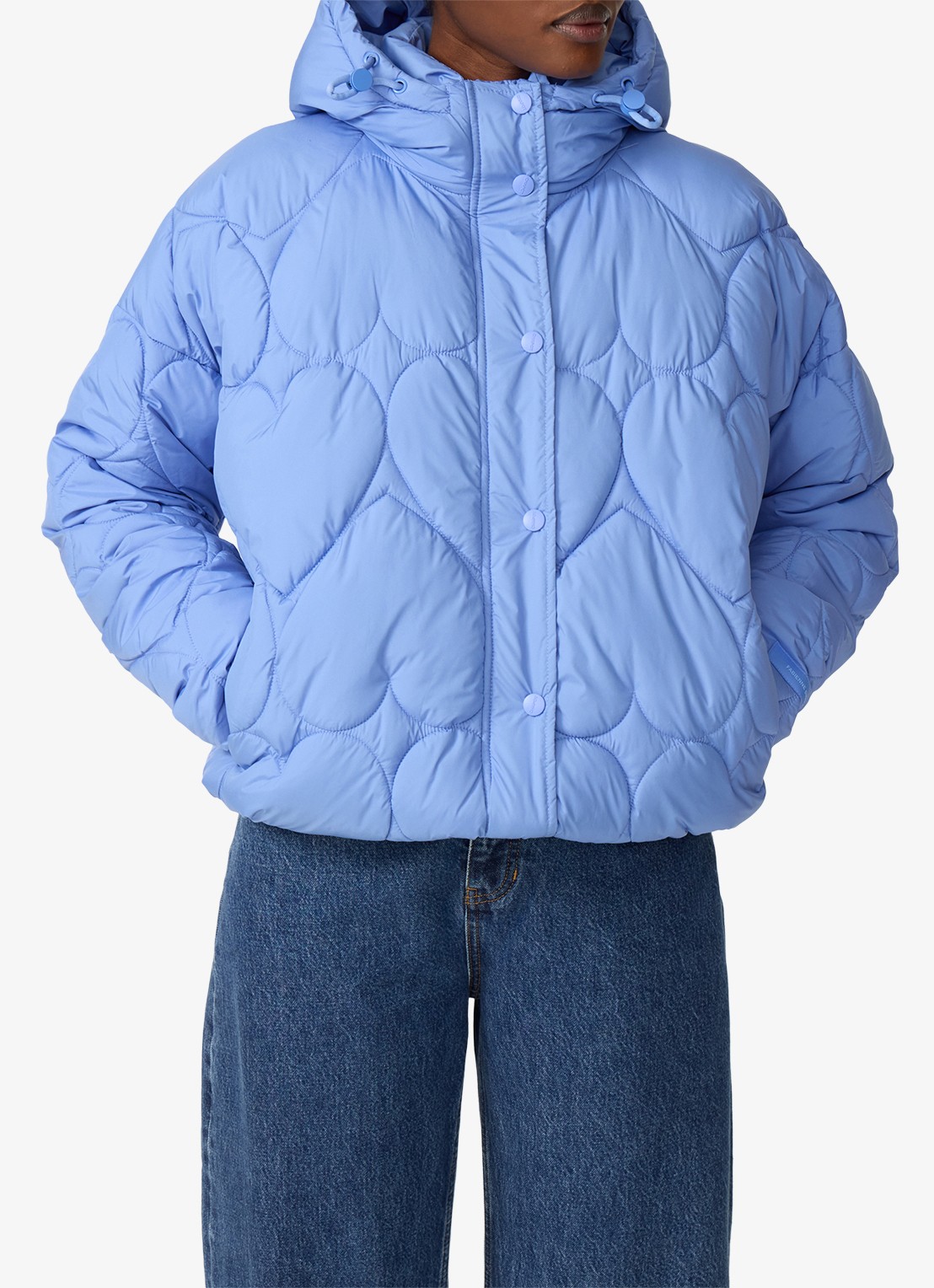 Fabienne Chapot Prisca puffer met capuchon en steekzakken  - detail 4 blauw