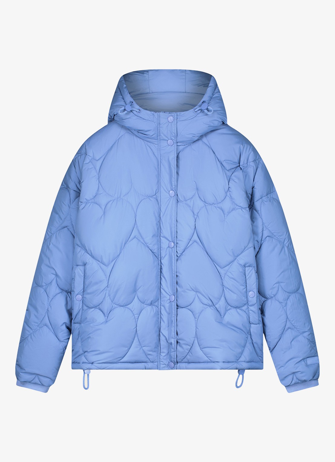 Fabienne Chapot Prisca puffer met capuchon en steekzakken  - voorkant 2 blauw