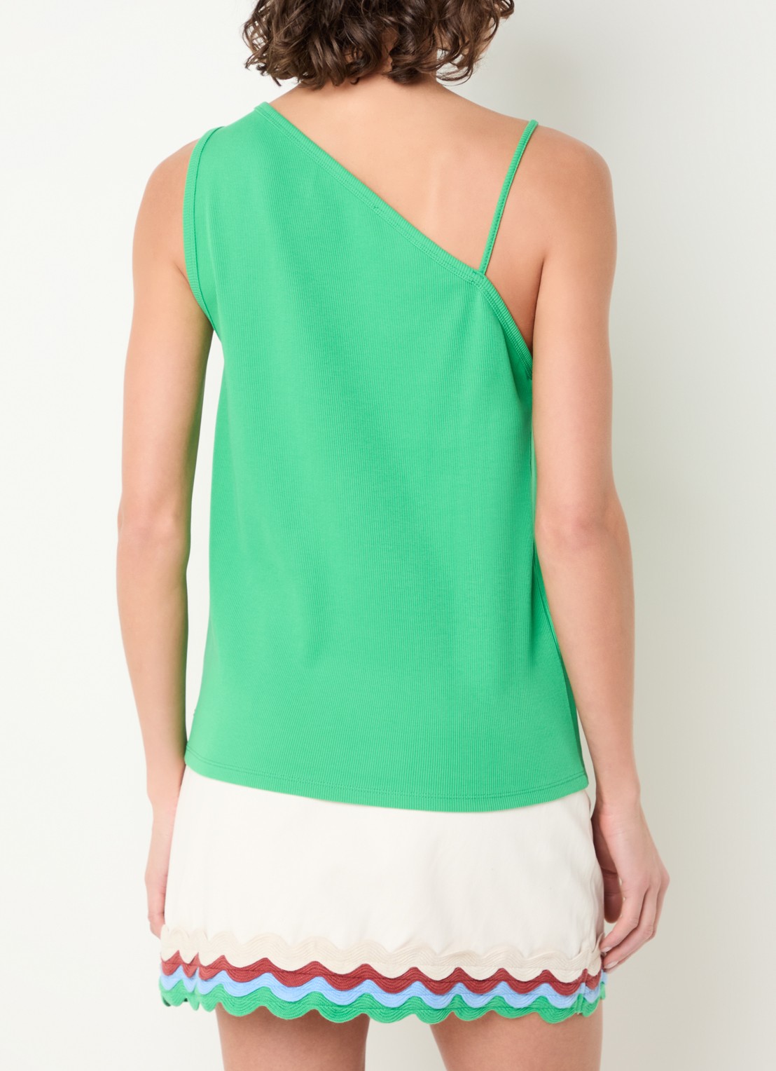 Fabienne Chapot Rhea asymmetrische top  - achterkant groen