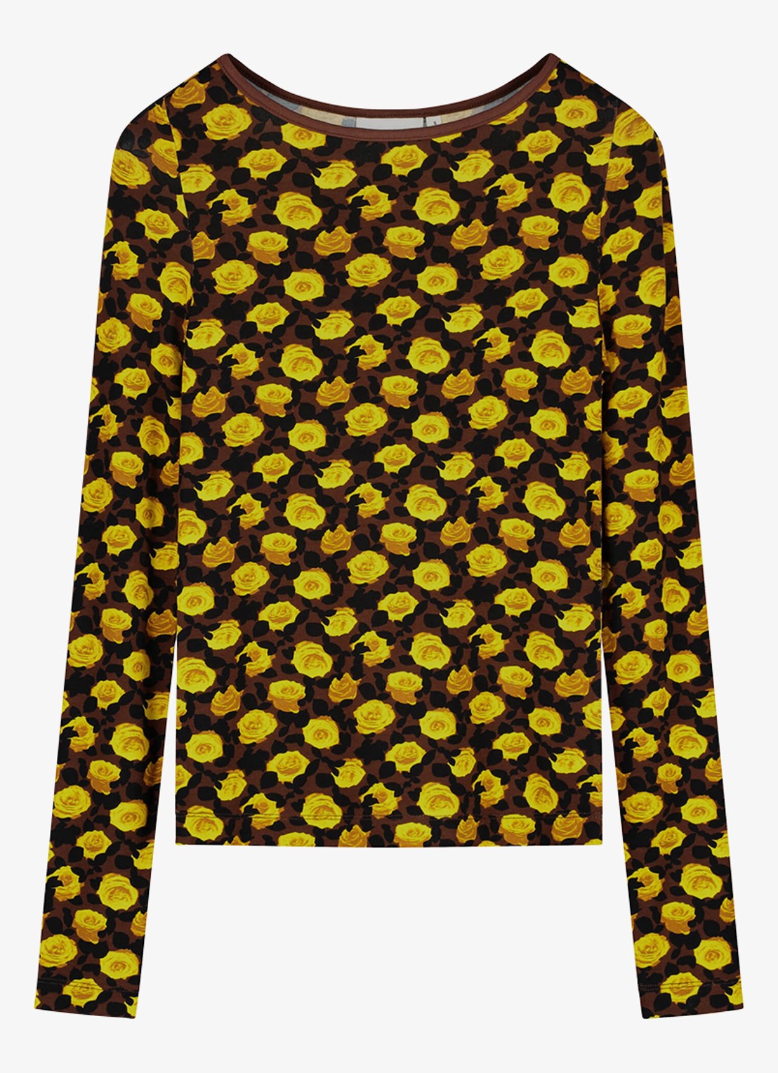 Fabienne Chapot Roe top met bloemenprint - voorkant 4 geel