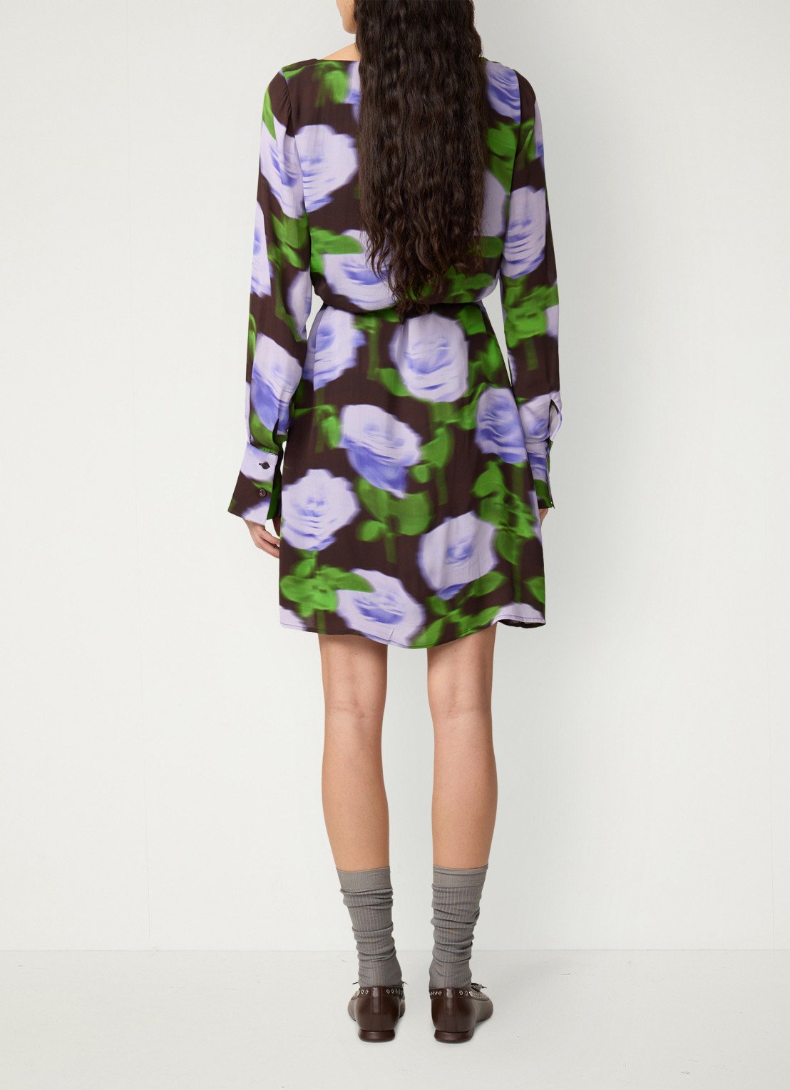 Fabienne Chapot Rosa midi tuniekjurk met bloemprint - achterkant 3 paars