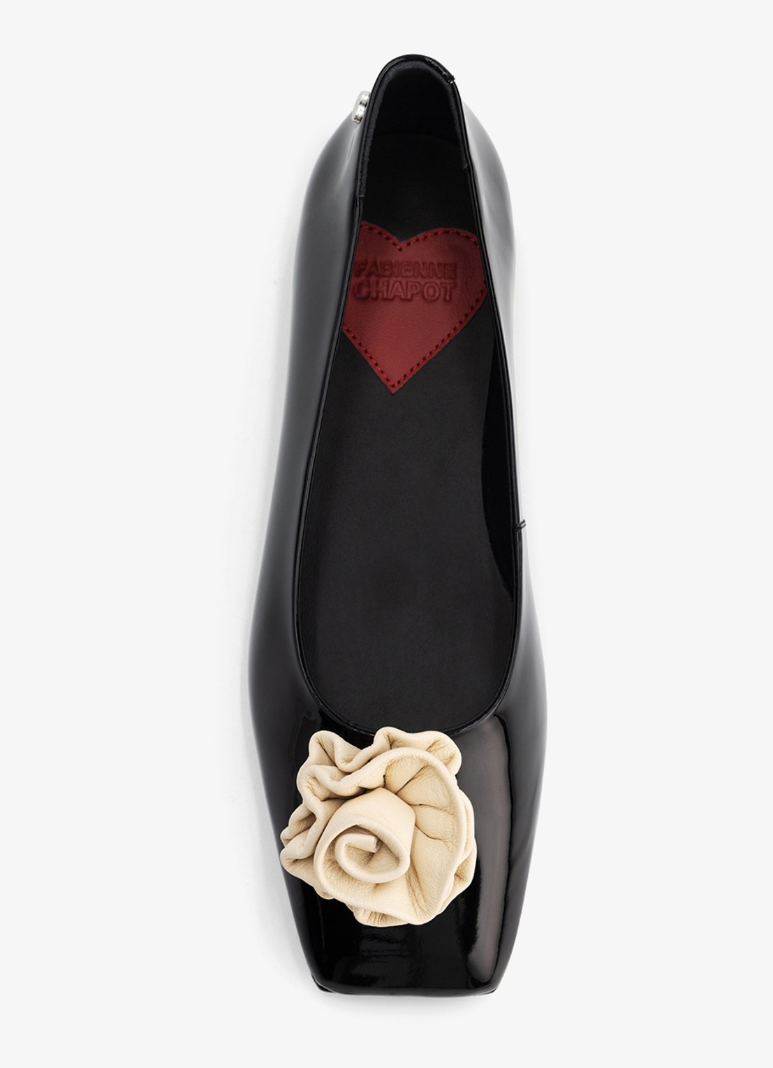 Fabienne Chapot Rose ballerina van leer - achterkant 4 zwart