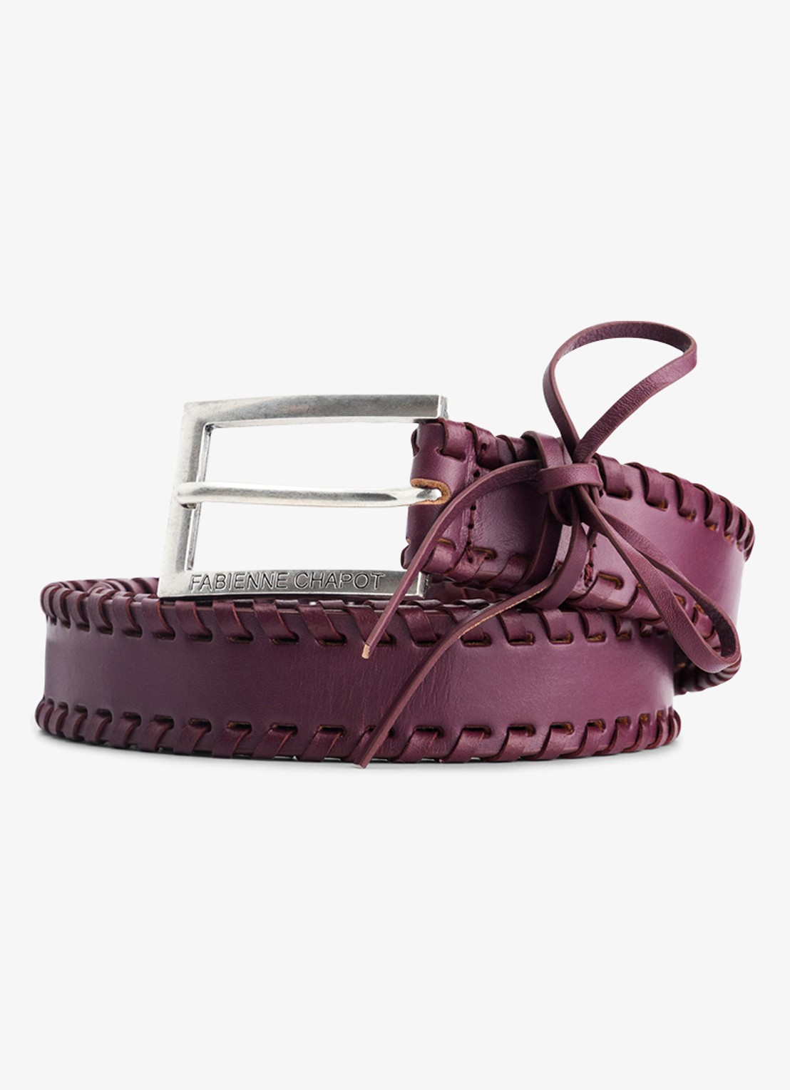 Fabienne Chapot Sailen Lace-up riem van leer - voorkant bordeauxrood