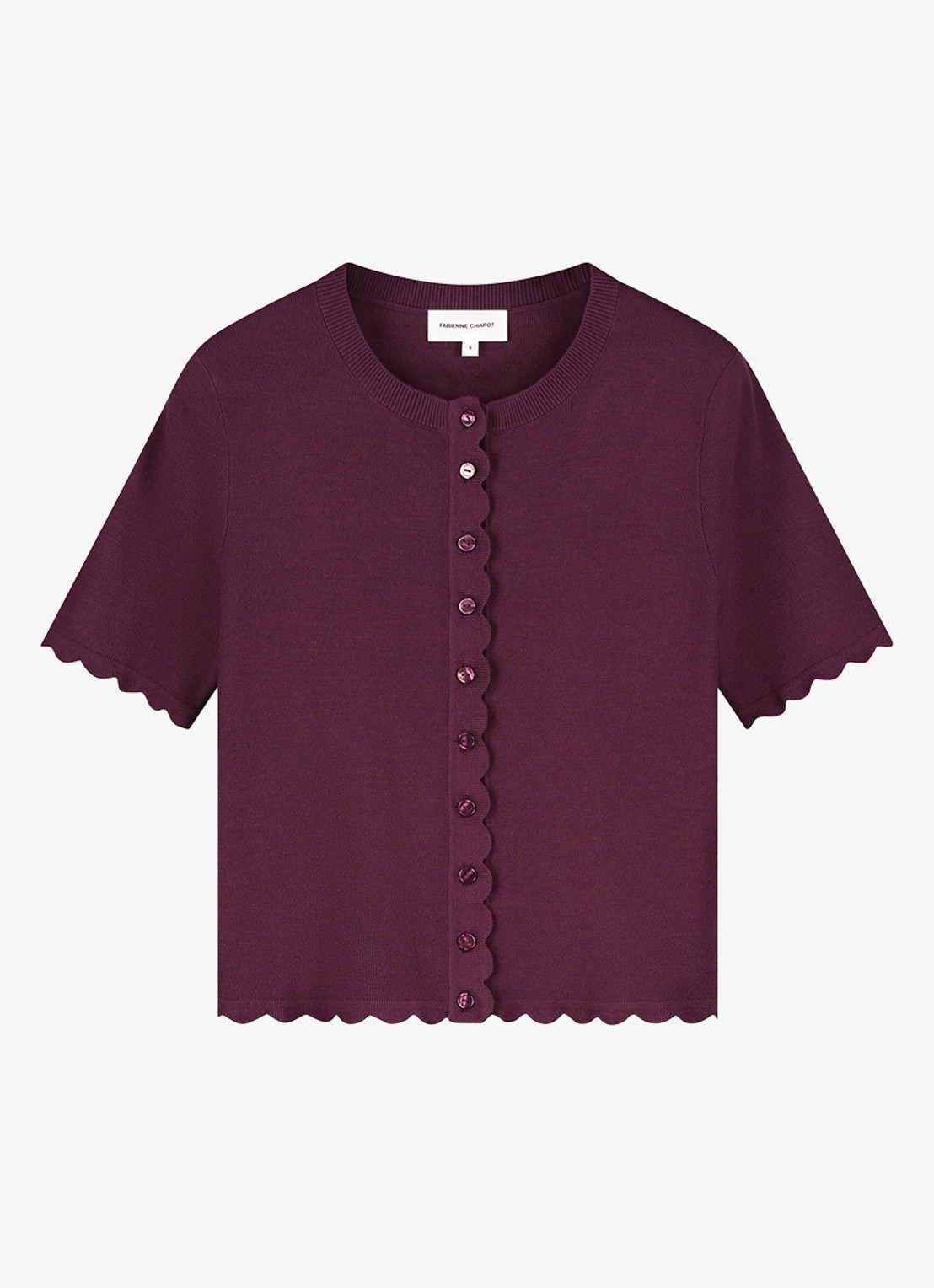 Fabienne Chapot Scarlett fijngebreid vest met ronde hals - voorkant bordeauxrood