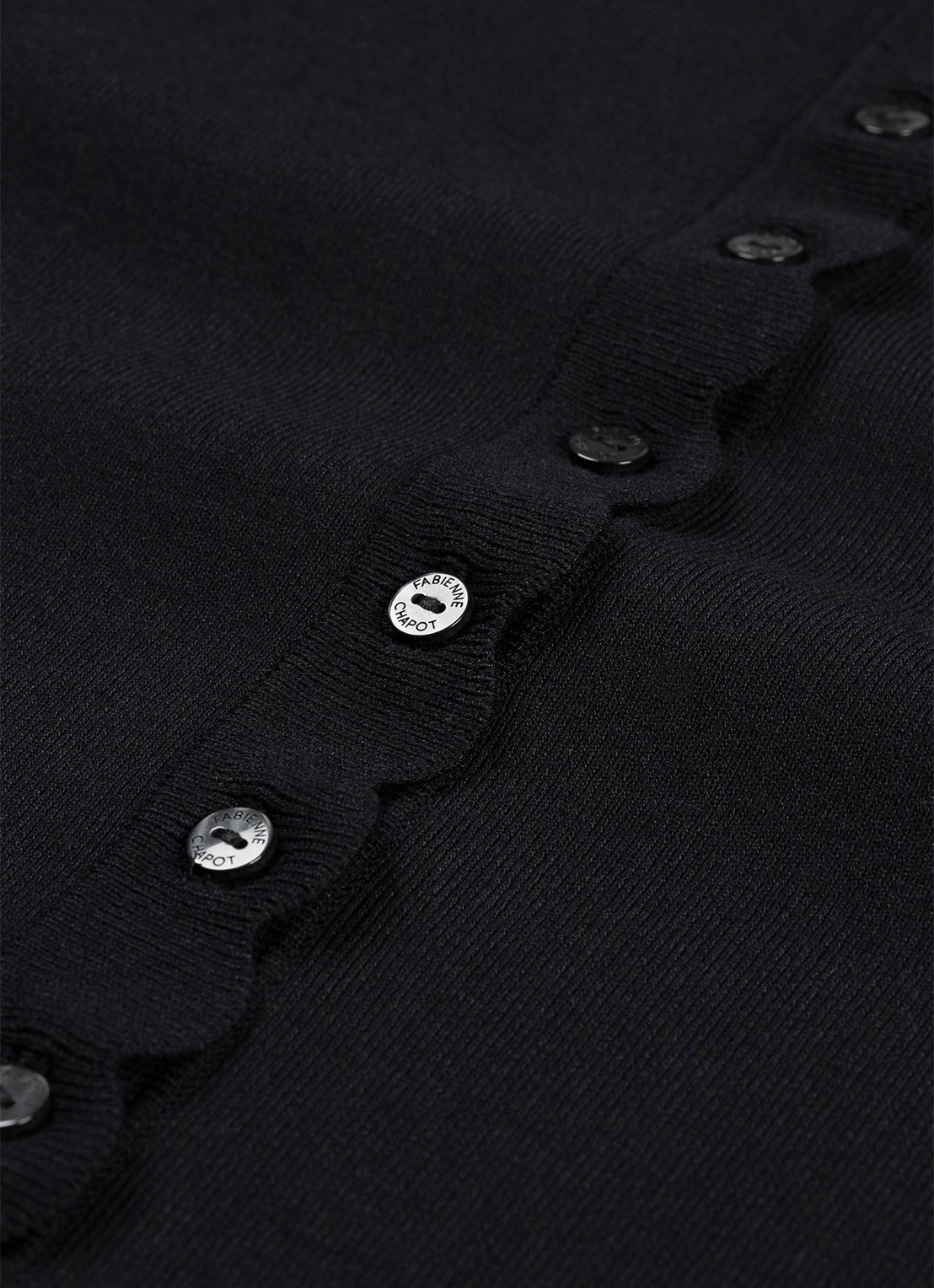 Fabienne Chapot Scarlett fijngebreid vest  - detail 2 zwart