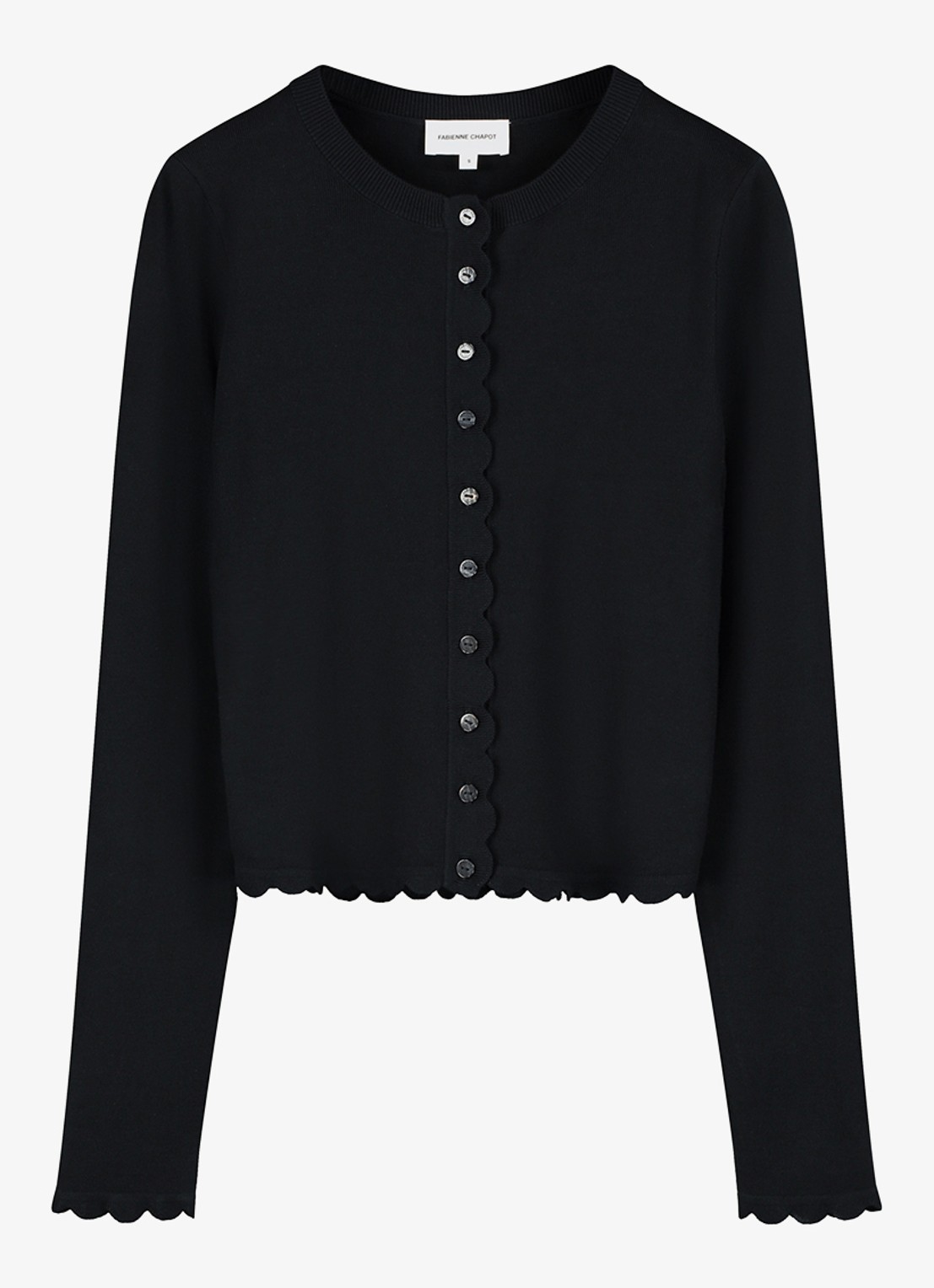 Fabienne Chapot Scarlett fijngebreid vest  - voorkant 4 zwart