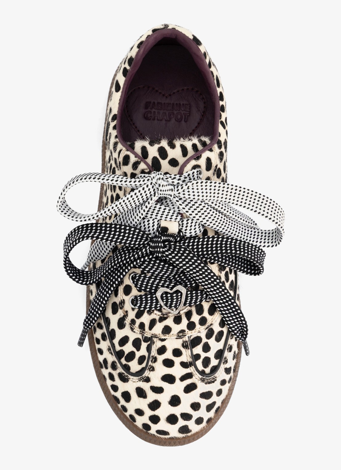 Fabienne Chapot Shawna sneaker met dierenprint - achterkant 2 ivoor