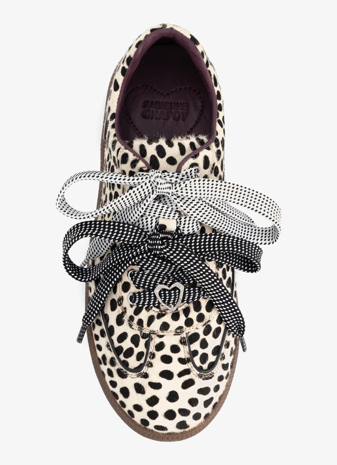 Fabienne Chapot Shawna sneaker met dierenprint - achterkant 4 ivoor