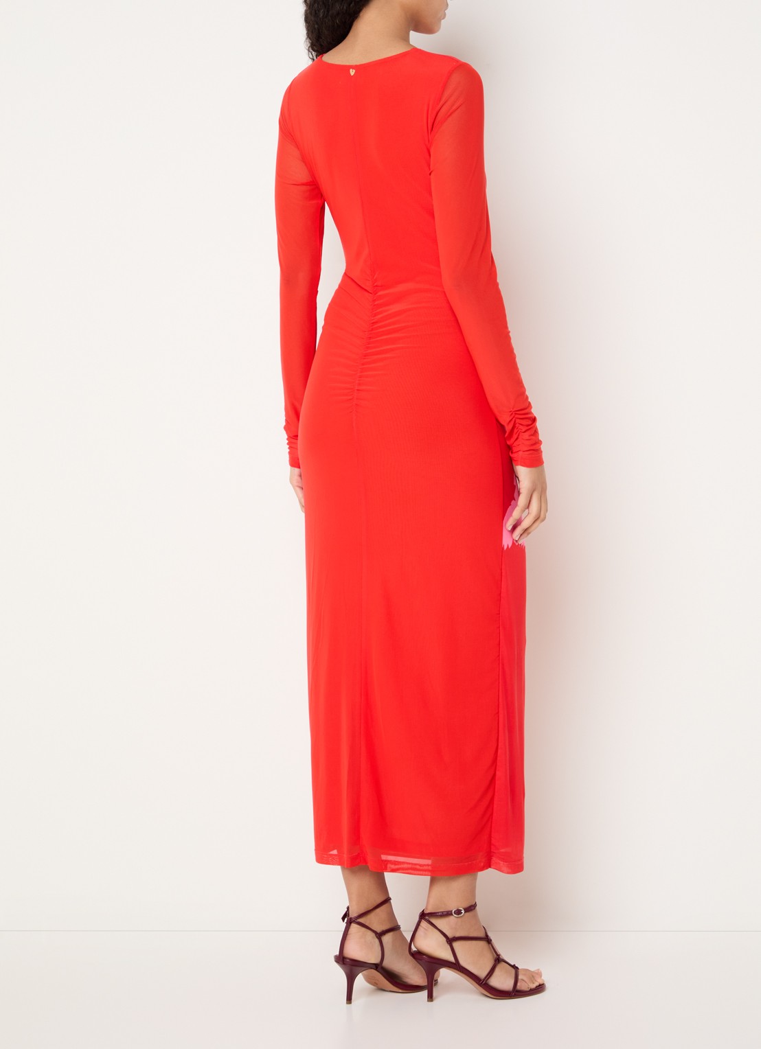 Fabienne Chapot Sionara maxi jurk met print - achterkant 3 rood