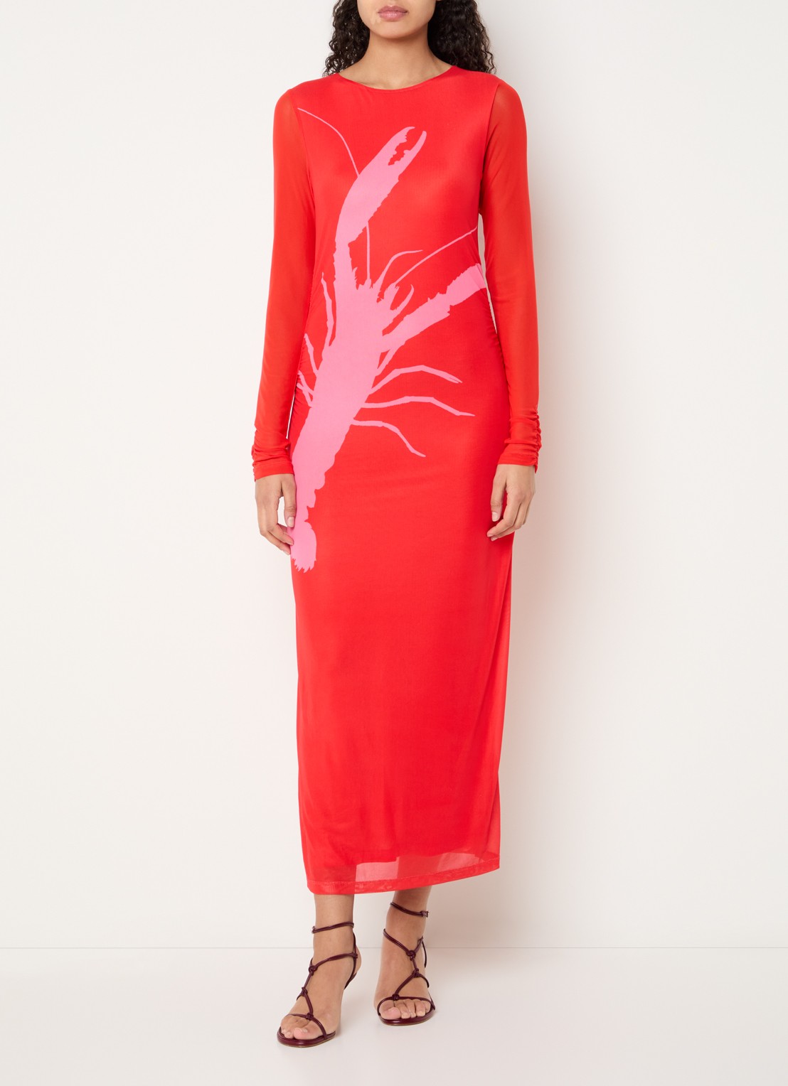 Fabienne Chapot Sionara maxi jurk met print - detail 4 rood