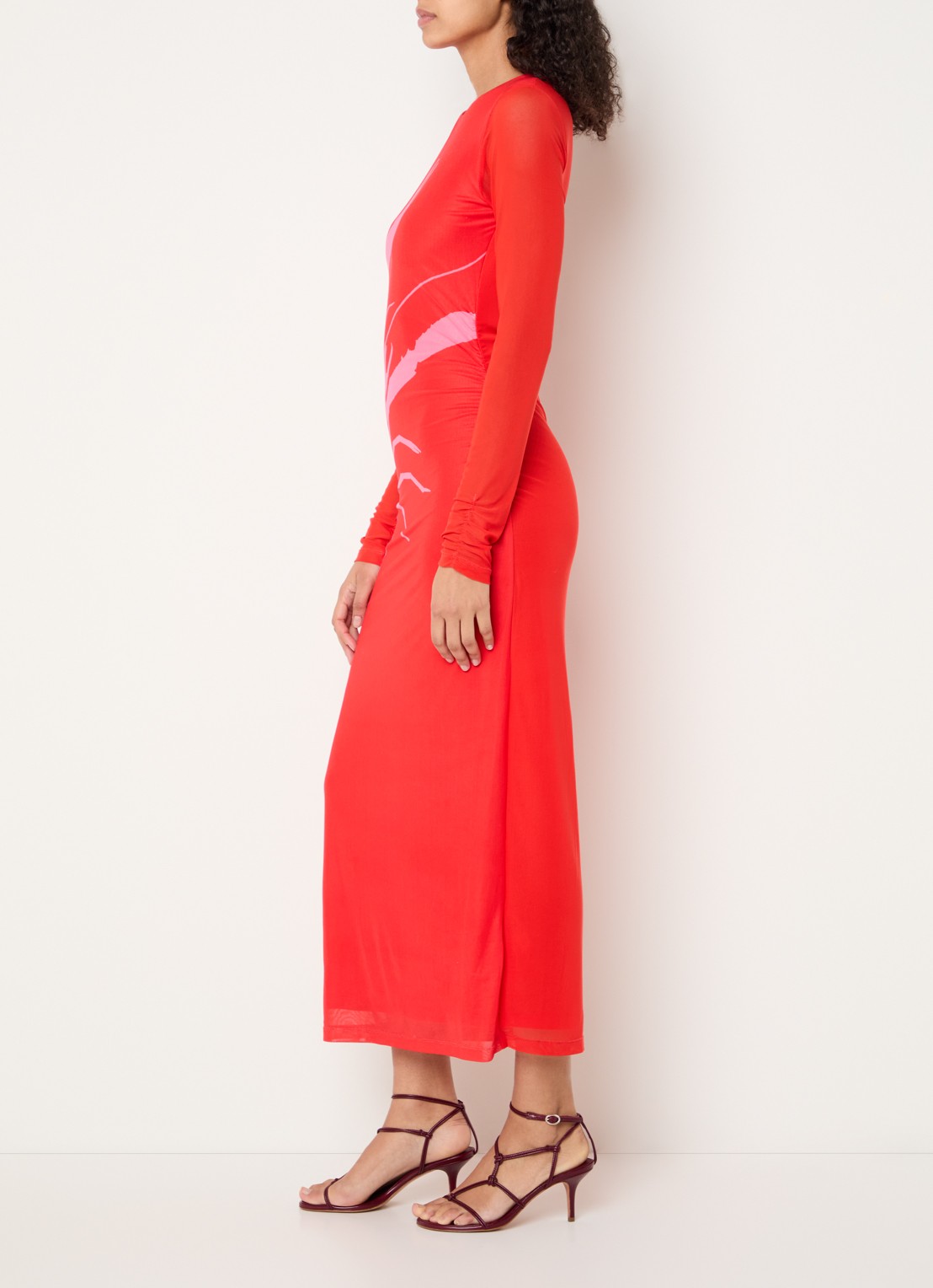 Fabienne Chapot Sionara maxi jurk met print - voorkant 2 rood