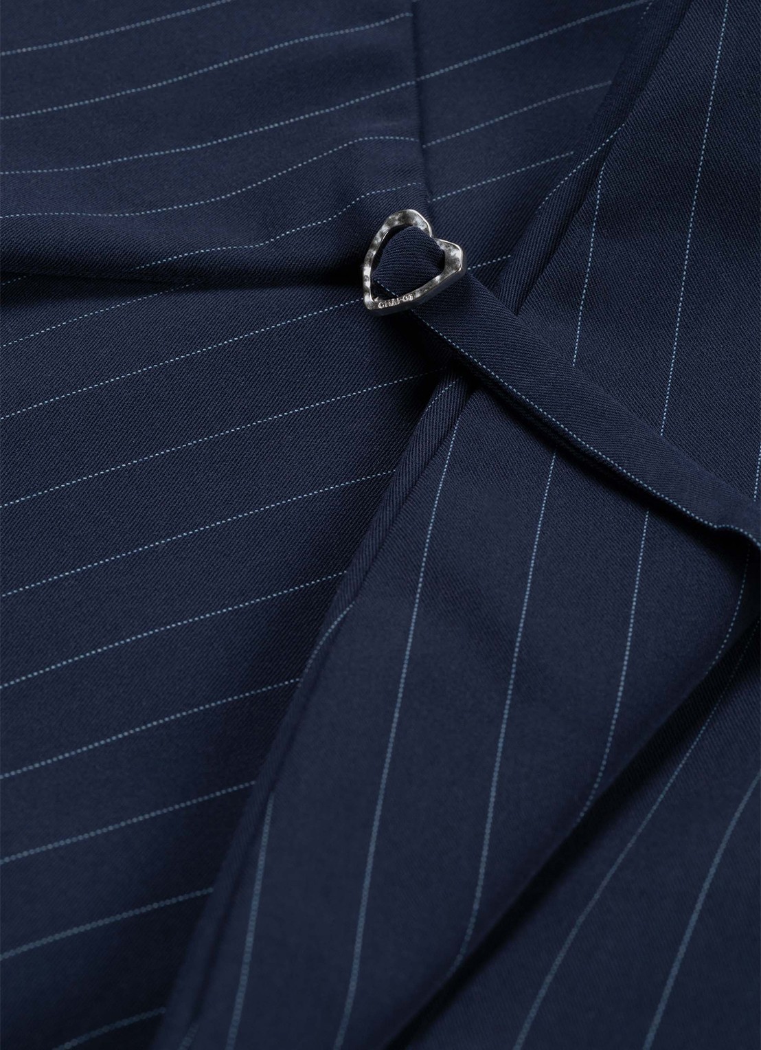 Fabienne Chapot Sonny minirok met krijtstreep en asymmetrische zoom - detail 3 donkerblauw