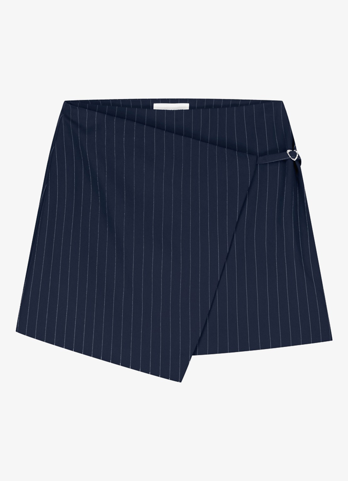 Fabienne Chapot Sonny minirok met krijtstreep en asymmetrische zoom - voorkant 4 donkerblauw