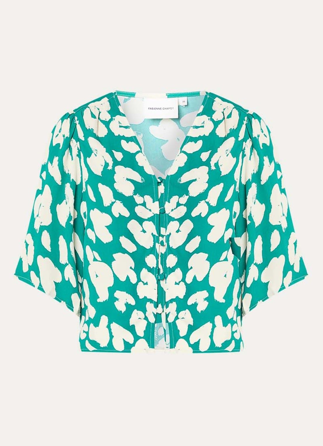 Fabienne Chapot Starlet blouse met print - voorkant 3 groen