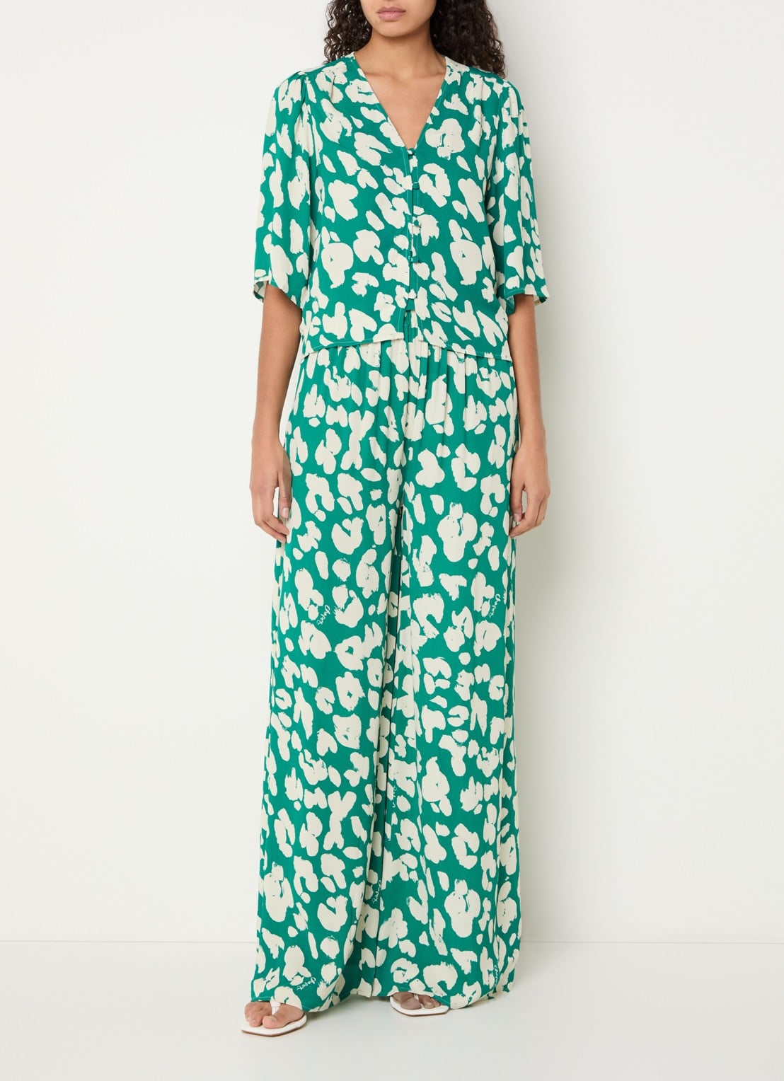 Fabienne Chapot Starlet blouse met print - voorkant 4 groen