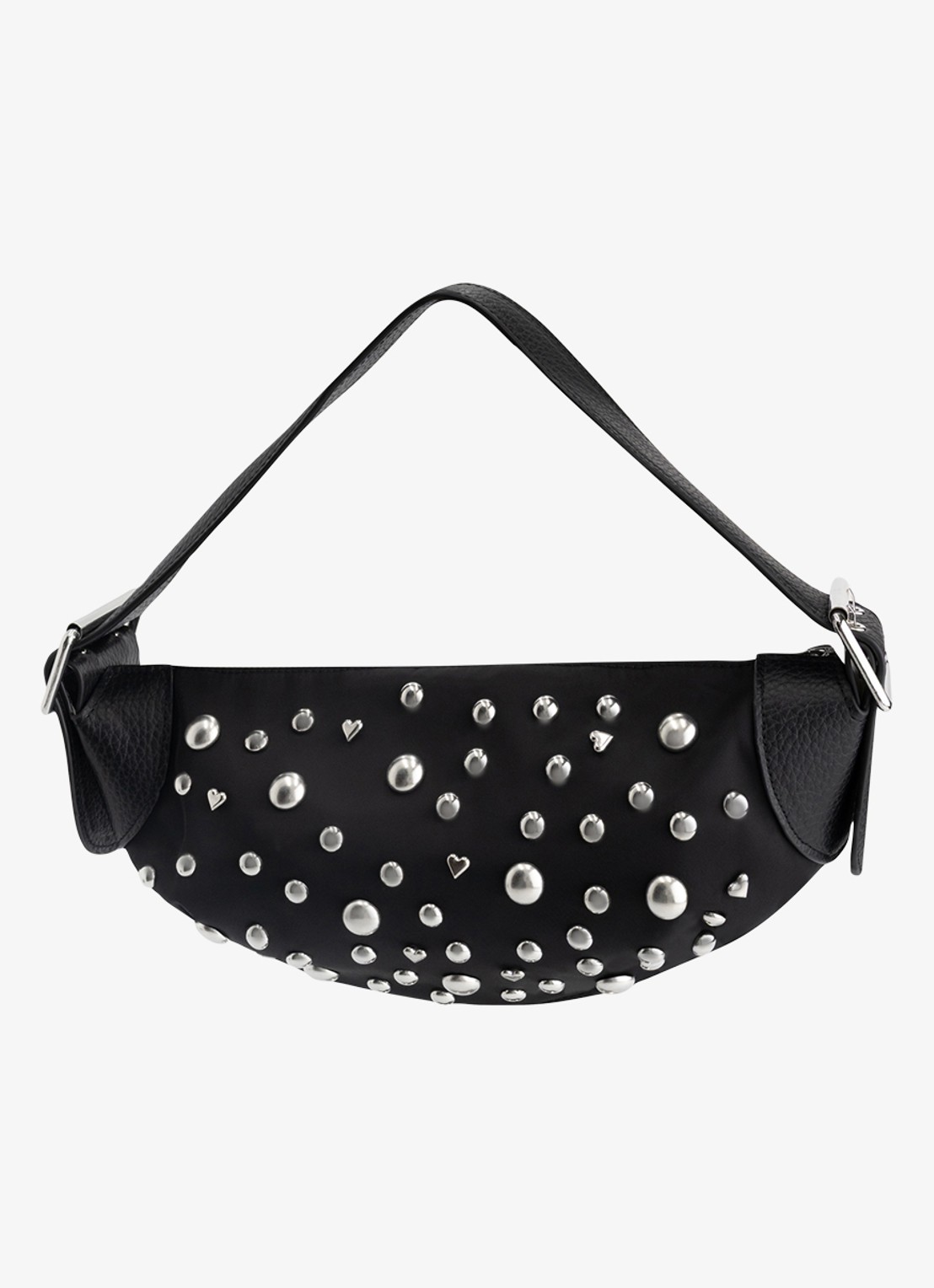Fabienne Chapot Taffy schoudertas met studs - detail zwart