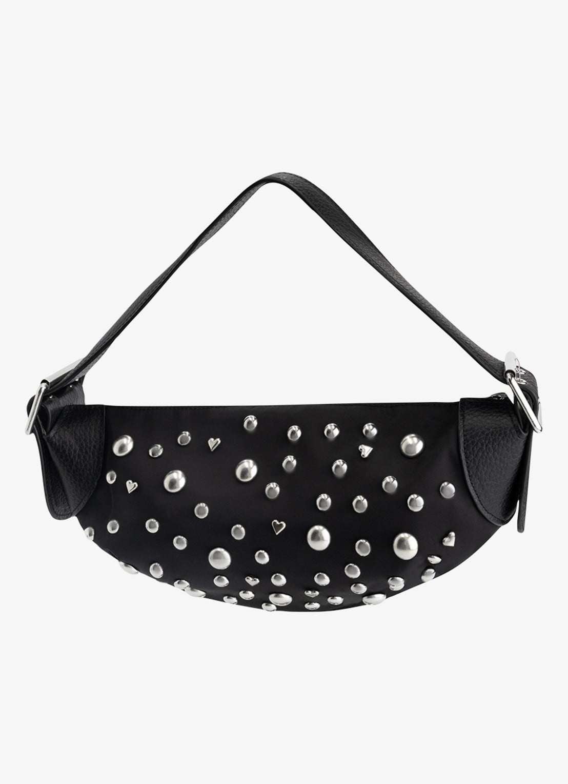 Fabienne Chapot Taffy schoudertas met studs - detail zwart