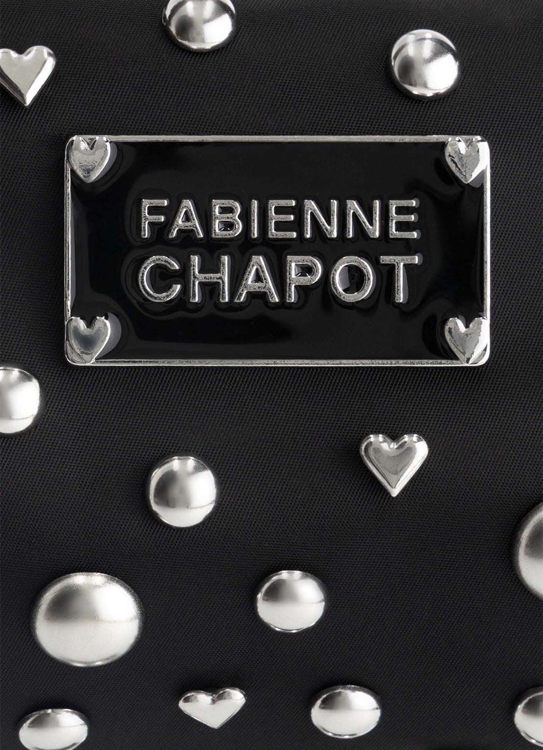 Fabienne Chapot Taffy schoudertas met studs - detail 2 zwart