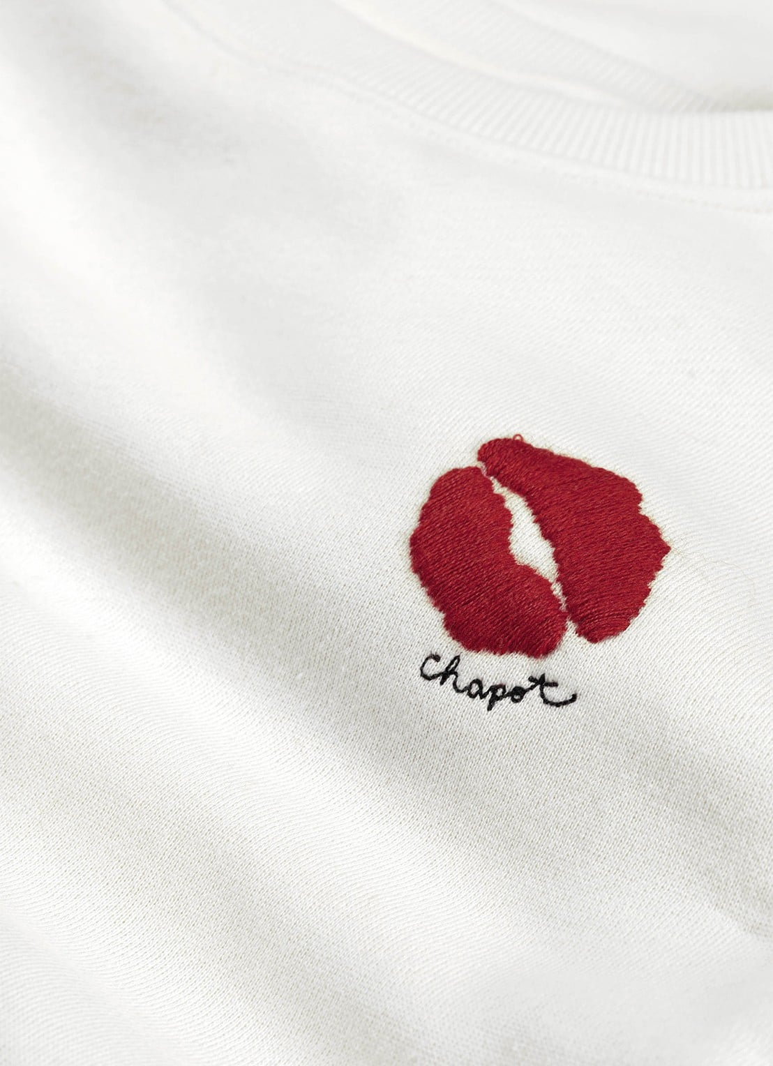 Fabienne Chapot Terry Kiss sweater met borduring - detail 2 gebroken wit