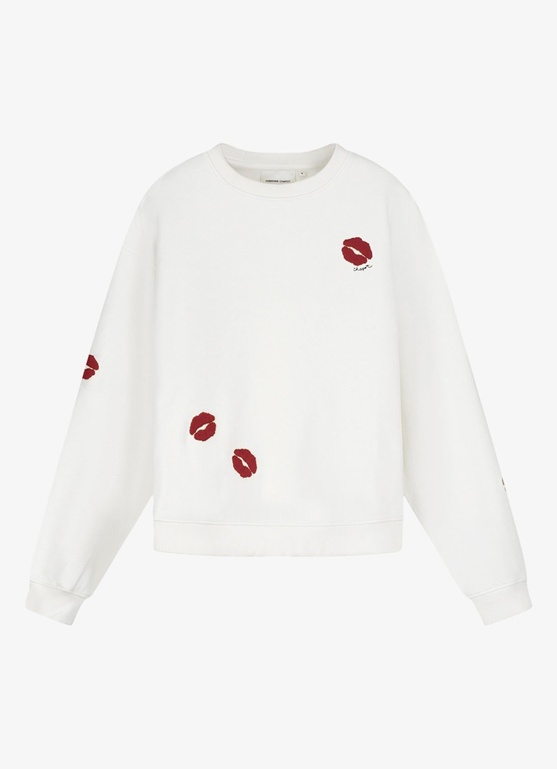 Fabienne Chapot Terry Kiss sweater met borduring - voorkant 3 gebroken wit