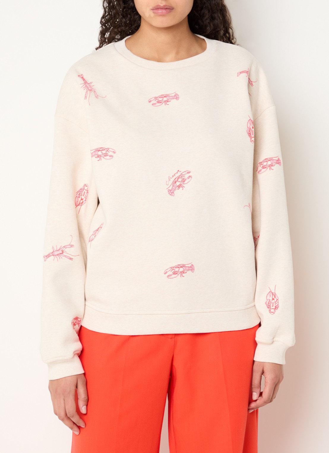 Fabienne Chapot Terry sweater met borduring - detail 4 beige