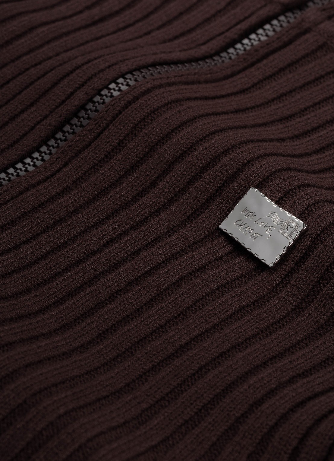 Fabienne Chapot Tess ribgebreid vest - detail 5 donkerbruin