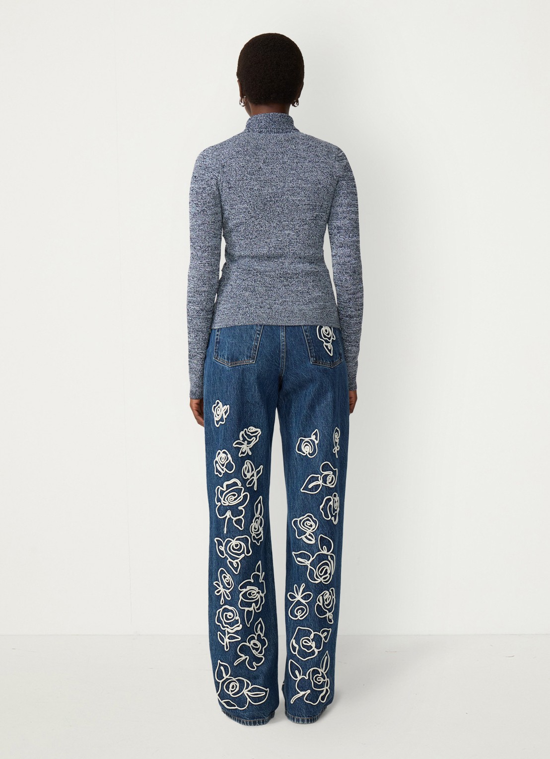 Fabienne Chapot Tilda fijngebreid vest met kraag - achterkant 5 donkerblauw
