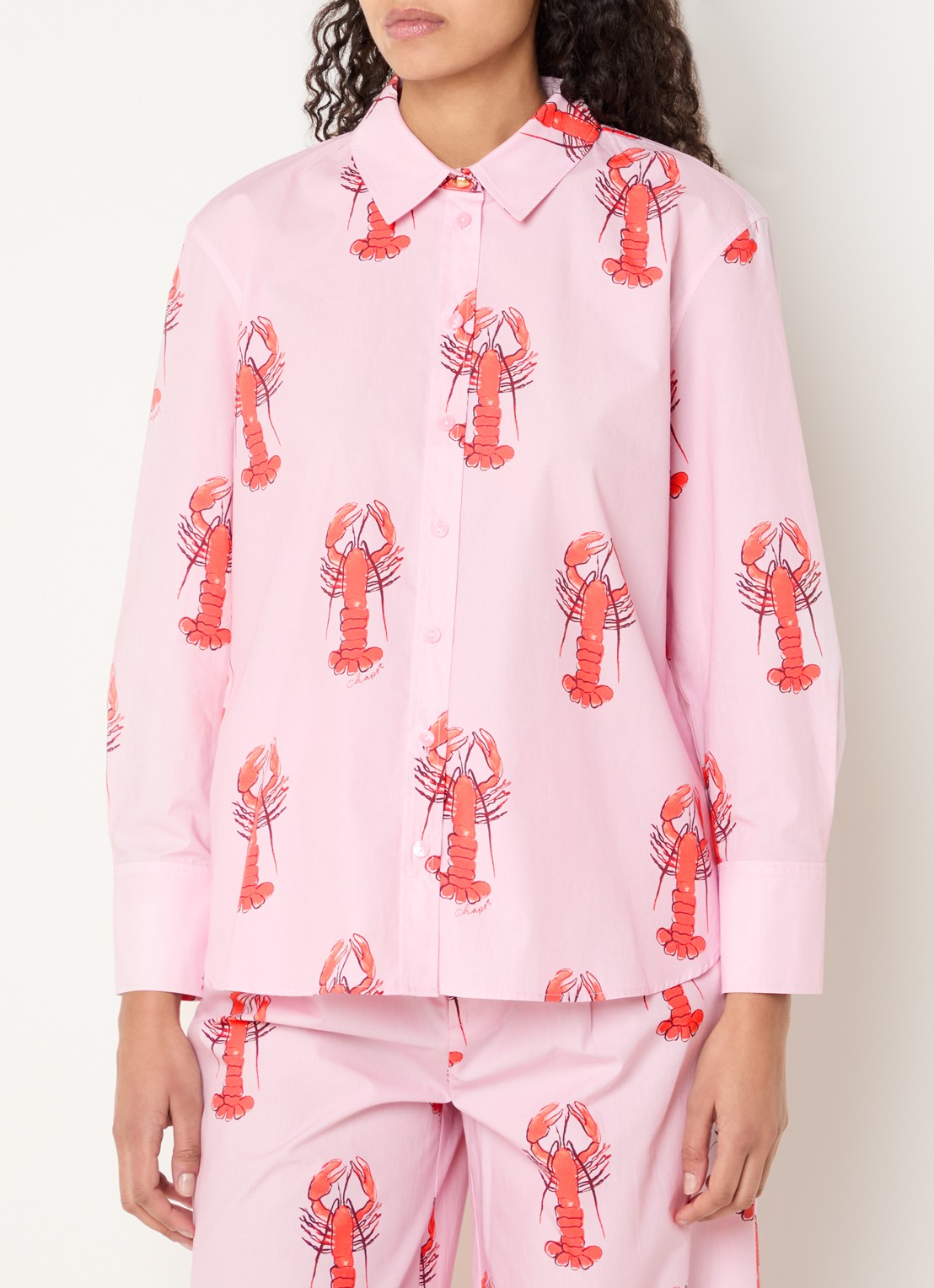 Fabienne Chapot Tony blouse met print - detail 4 roze